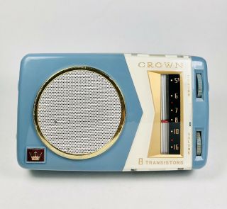 Rare CROWN TR - 800 Reverse Painted Vintage Transistor Radio Japan All 2