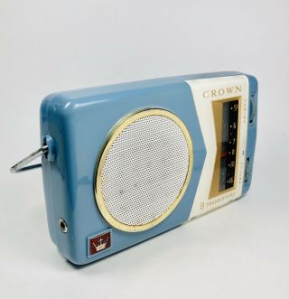 Rare CROWN TR - 800 Reverse Painted Vintage Transistor Radio Japan All 3