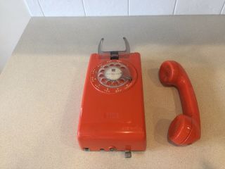 Vintage Stromberg Carlson Wall Mount Orange Rotary Telephone