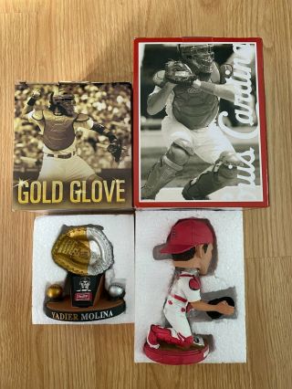 St Louis Cardinals Yadier Molina Gold Glove And Mike Matheny Bobble Head Sga