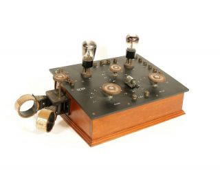 1923 Scott - Taggart Tsf Style Crystal Radio W/plug - In Coils & Exposed Tubes