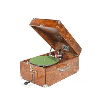 1921 Victor Victrola 50 Solid Oak Portable Phonograph Outstanding