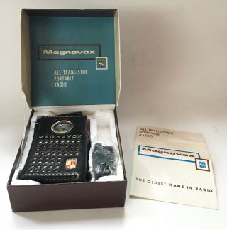 Vintage Magnavox 2 - Am - 60 Pocket Mate Transistor Radio Case Box