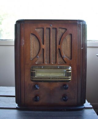 1936 " Colorama " Antique Ge Table Top Tube Radio,  General Electric E - 91