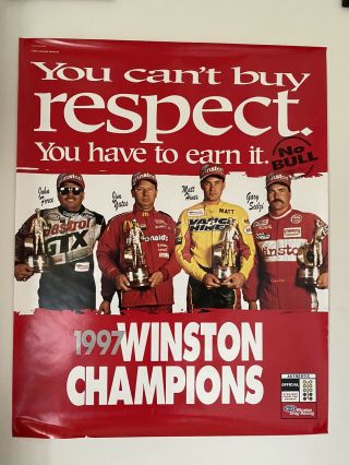 Rare Vintage Nhra 1997 Winston Champions Poster John Force Matt Hines Jim Yates
