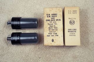 2,  Rca 6v6g/gt Tubes,  Military Issue,  Matching Pair,  Current & Gain,  6v6gt