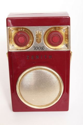 Vintage 1958 Rare Owl Eye Zenith Royal 500 Deluxe 500d Tubeless Transistor Radio