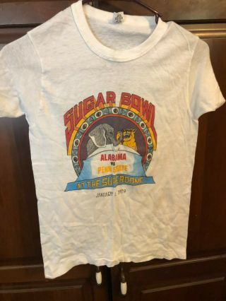 Vintage 1979 Penn State Nittany Lions Alabama Sugar Bowl Football T Shirt L14/16