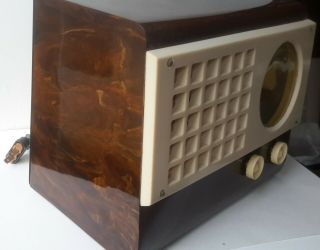 Vintage Emerson Catalin AM Tube Radio 520 (1946) Brown marbled model 3
