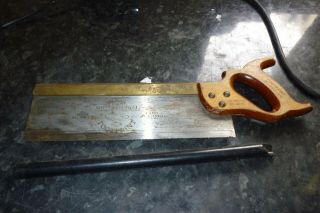 Vintage Footprint 12 " Brass Backed Tenon Saw Sheffield Steel Diy Hand Tool