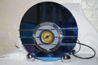 Vintage Rare Crosley Collector Edition Cr 37 Blue Mirror Radio Spartan Bluebird