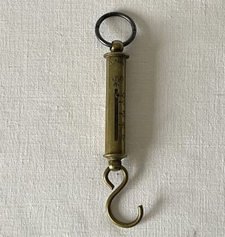 Vintage Brass Metal Salters Gpo Post Office Pocket Spring Scales