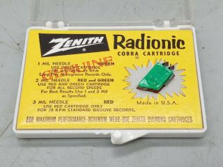 1 Nos Vintage Zenith Radionic Cobra Cartridge Needle S - 15780