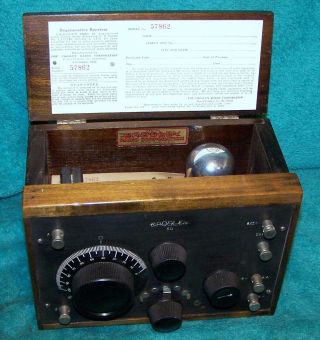 1924 Crosley Model 50.  One Tube Radio In Exc Cond &