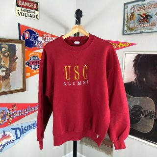 Vintage 90s 1990s Usc Trojans Russell Athletic Sweatshirt University Men 