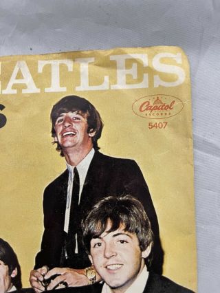 The Beatles 45 Record (CAPITOL 5407) Ticket To Ride And Yes It Is Picture Sleeve 2