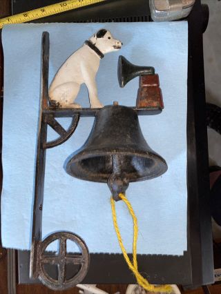Rca Victor " Nipper " Dog Wall Mounted Cast Iron Dinner Bell.  Look