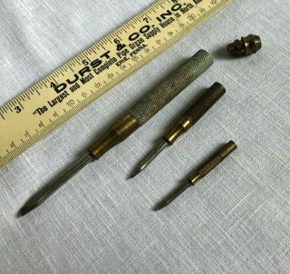 Vintage Gam Mfg Co Nesting Metal Set Of 3 Screwdrivers Frey Co All Fit In One