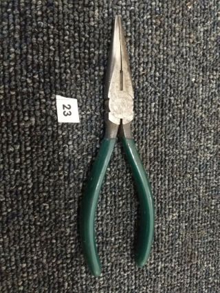 Vintage Diamalloy Sn56 Needle Nose 7 " Side Cutter Pliers Usa Green Grips.