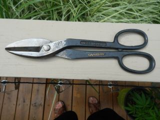 Vintage Wiss No 9 High Carbon Inlaid Blades Tin Snips Cutting Shears Metal
