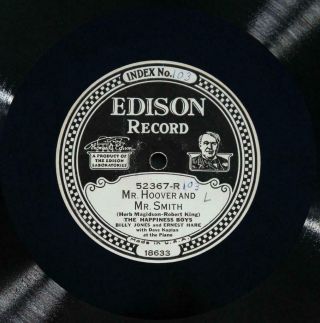 " Mr Hoover & Mr Smith " Edison Diamond Disc Record 52367 The Happiness Boys