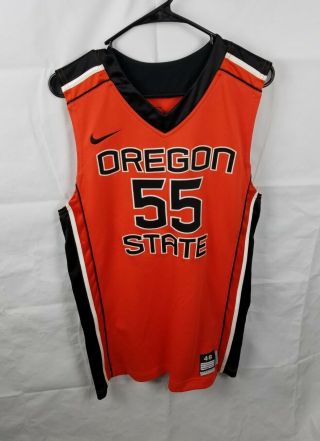Nike Oregon State Beavers Roberto Nelson 55 Basketball Jersey Orange Mens 48