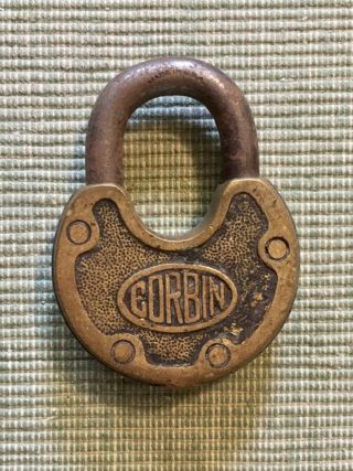Vintage Corbin Brass Padlock Lock - No Key