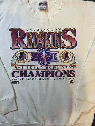 Vintage 1991 Washington Redskins Bowl Xxvi Sweatshirt Xl Extra Large