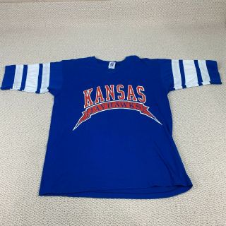 Vintage Logo 7 Kansas Jayhawks Ncaa Jersey Style T - Shirt Made In Usa