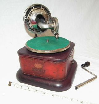 Rare Coronet German Table Top Phonograph Gramophone 78 Rpm Small Record Player