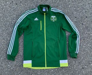 Portland Timbers Adidas Anthem Full - Zip Training Jacket Size Medium Mls Official