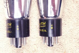 2,  Zenith 6J5G,  tall shouldered glass,  black round plates,  match date pair,  6J5 3