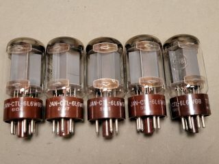 5 Vintage Tung - Sol 5881 6l6wgb Audio Output Tubes All Strong