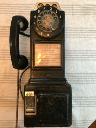 Vintage Automatic Electric Co 3 Slot Rotary Dial Payphone Lpb 89 - 55 - Barn Fresh