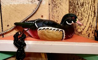 Old Vintage Rare Wood Duck Phone Corded Land Line Telephone Phone Buzzer