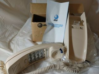 Western Electric At&t Vintage Trimline Push Button Beige Wall Phone Ac2p Nos