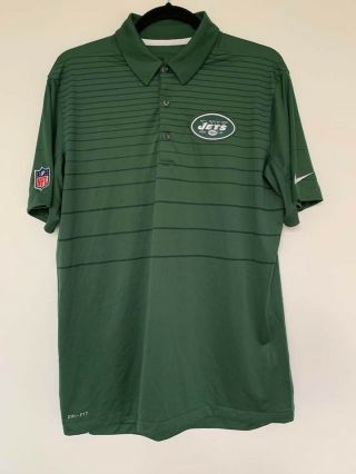 Nike York Jets Dri - Fit Nfl On Field Polo Shirt Medium