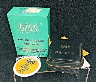 Vintage Ross Micro Solid State Radio 3 Inches In Package W Ear Pc