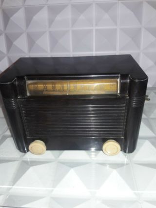 Vintage Brown Bakelite Tube Radio General Electric Model Lc 500