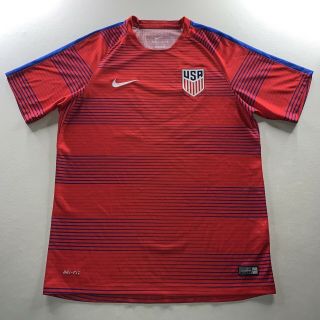 Men’s Nike Dri - Fit Usa Soccer Jersey Kit Red Blue Size Large Rare