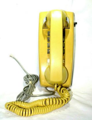 Western Electric Bell Systems Wall Mount Push Button Telephone Phone Yellow