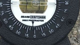 Vintage Sears Craftsman model 3983 ? plastic mini Desktop protractor level Z18 2