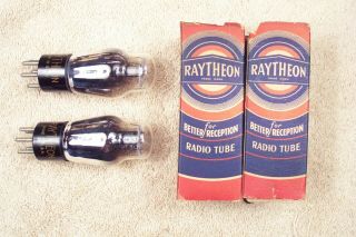 Two,  Raytheon 76 Tubes,  Matching Date Pair,  76