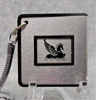 Vintage Unique Pegasus Design Advertising Keychain Tape Measure Ruler Lqqk