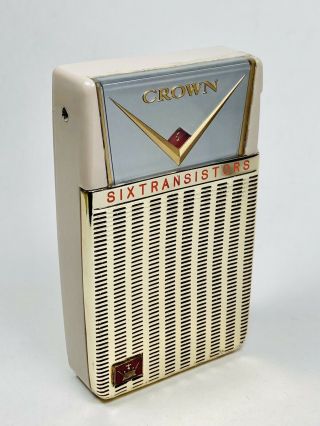 Rare CROWN TR - 670 Reverse Painted Vintage Transistor Radio Japan 3