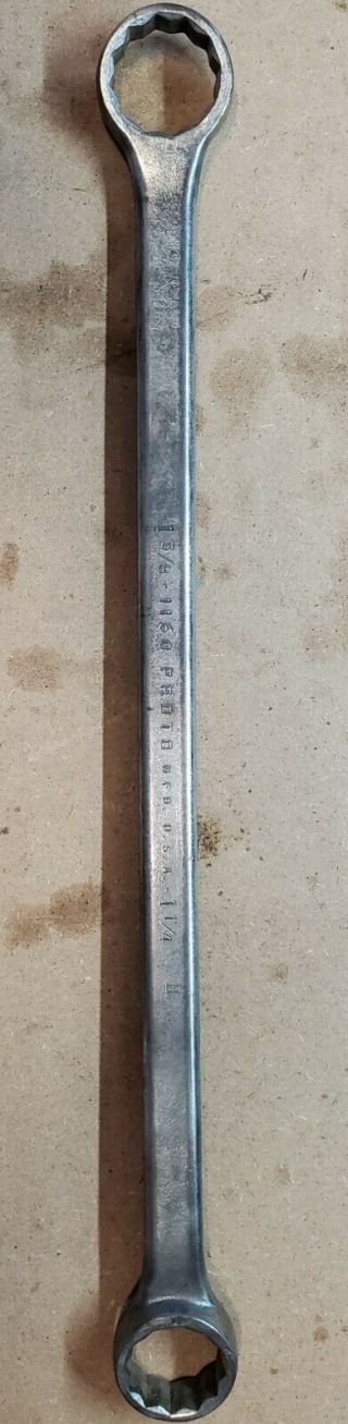 Large Vintage Proto 1160 Double Box End Wrench 1 - 1/4 " & 1 - 3/8 " Usa 20 - 1/4 " Long