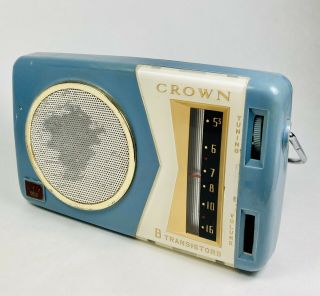 Rare Crown Tr - 800 Reverse Painted Vintage Transistor Radio Japan
