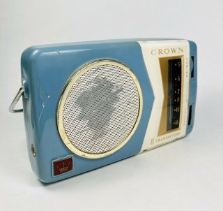 Rare CROWN TR - 800 Reverse Painted Vintage Transistor Radio Japan 2