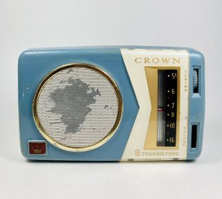 Rare CROWN TR - 800 Reverse Painted Vintage Transistor Radio Japan 3