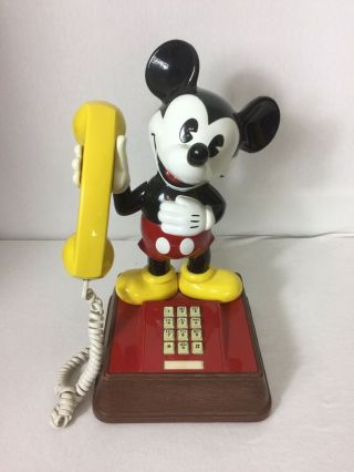 Vintage Mickey Mouse Push Button Phone - Push Button Disney